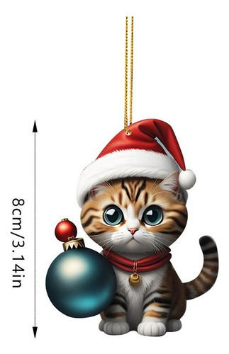 M Pingente De Árvore De Natal De 10 Peças Para Gatos, - Imagem 4