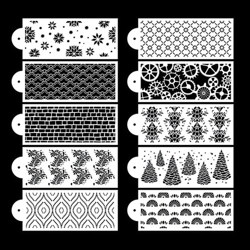Casa 10pcs Bolo Decoração De Renda Stencil Spray Pattern Too