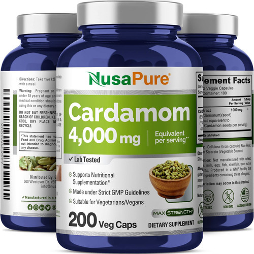 Suplemento De Extrato De Cardamomo Nusapure 4000 Mg 200 Cáps - Imagem 4