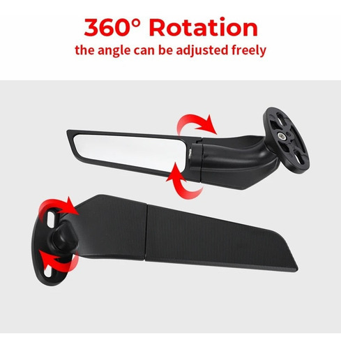 Retrovisor Esportivo Asa Corta Vento Stealth Aerodinamico - Imagem 3