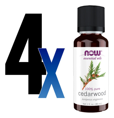 Óleo De Cedro 100% Puro Now Foods Cedarwood Oil 30ml 4un - Imagem 2