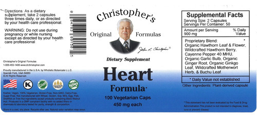Dr. Christophers Original Formulas Heart Formula Caps 100 Co