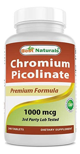 Best Naturals Picolinato De Cromo 1000mcg 240 Comprimidos