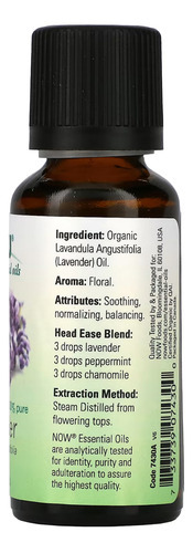 Óleo De Lavanda Now Foods 30 Ml Orgânico Importado 5un - Imagem 3
