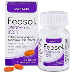 Cápsulas Completas De Suplemento De Ferro Feosol, Ferro Bif
