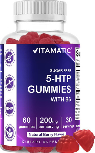 Vitamatic Sugar Free 5-htp 200mg Gomas Com B6 Por Porção - 6