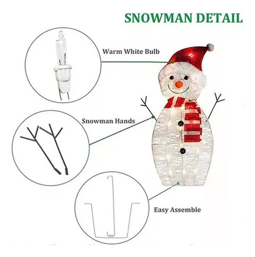 I Decoração De Boneco Natal Art Decoração Jardim Brilhante - Imagem 5