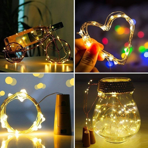 10pcs Garrafa De Vinho Cortiça Luz Decoração Natal Quente Br - Imagem 2