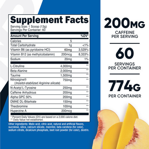 Suplemento Pré-treino Nutricost Pre-workout Complex 200mg - Imagem 3