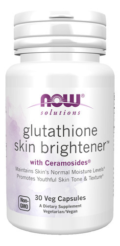 Glutationa Skin Brightener Now Foods 30 Cáps Importado