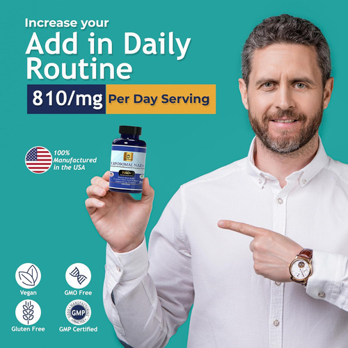 Liposomal Nad + 810 Mg, Nicotinamida Ribosídeo Equivalente C - Imagem 5