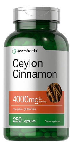 Cápsulas De Canela Horbaach Ceilão 4000mg | Contagem 250 | N