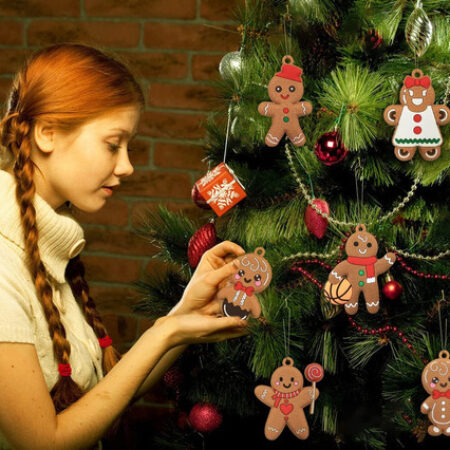 12 Enfeites De Árvore De Natal, Gingerbread Man - Imagem 6