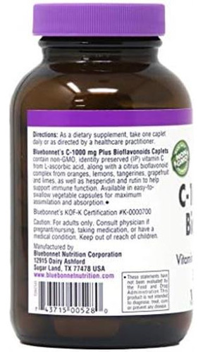 Bluebonnet Vitamina C 1000 Mg Mais Cápsulas De Bioflavonóid - Imagem 8