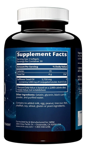 Mrm - Cla 1250mg - Alta Potência 80% Cla = 1000mg Cla Por Ge - Imagem 2