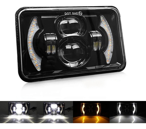 Farol Led 4x6 H4 Alta Baja Drl Turn Sigal 4656 F4000