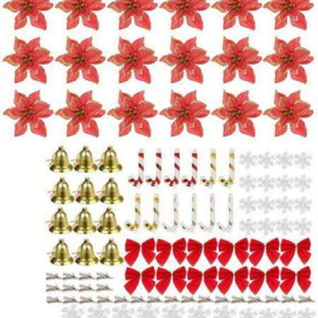 Decoração De Árvore De Natal De 120 Peças Com Flores De Nata — foto 17 Decoração De Árvore De Natal De 120 Peças Com Flores De Nata — foto 17
