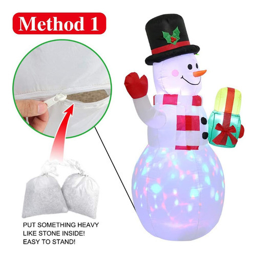 X Decorações Infláveis De Jardim De Boneco De Neve Com Luz - Imagem 4