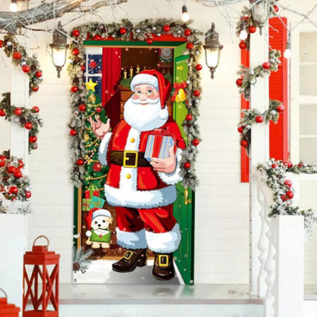 Novo L 2) Banner De Decoração De Capa De Porta De Natal - Imagem 8