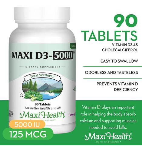 Maxi Health Vitamin Diu (125 Mcg) - Alta Dose De Vitamina D - Imagem 3
