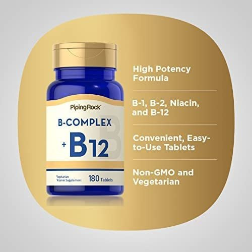Piping Rock Complexo De Vitamina B | 180 Comprimidos | Com B - Imagem 4