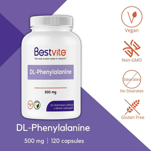 Bestvite Dl-fenilalanina 500 Mg (120 Cápsulas Vegetarianas) - Imagem 2