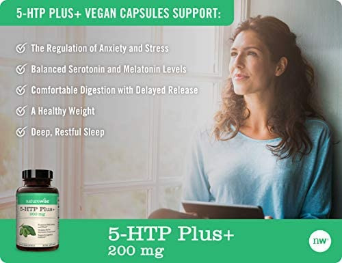 Naturewise 5-htp 200mg Suporte Ao Humor, Auxiliar Natural Do - Imagem 5