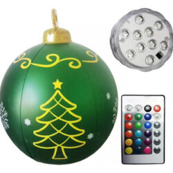 Decoração De Bola De Natal Inflável De 60 Cm Com Luz