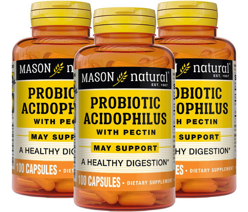 Mason Natural Probiótico Acidophilus Com Pectina E Cálcio -