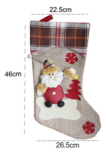 3pcs Adorável Natal Meias Lareira Árvore Decoração - Imagem 6