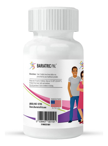 Citrato De Cálcio Bariatricpal Easy Swallow (600 Mg) E Compr - Imagem 4