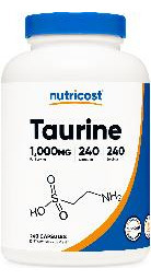 Suplemento Nutricost Taurine 1000 Mg Cápsulas 240 Porções - Imagem 2