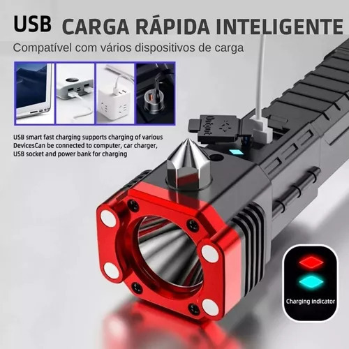 Melhor Lanterna Mais Forte Do Mundo 4 Leds 5 Em 1rd, Sos* - Imagem 9