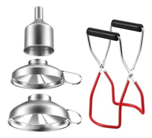 Funil De Aço Inoxidável, Pinças Para Potes, Conjunto De 4 Un - Imagem 5
