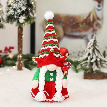 2 Peças Enfeite De Boneca Elfo Sem Rosto Natalino - Imagem 8