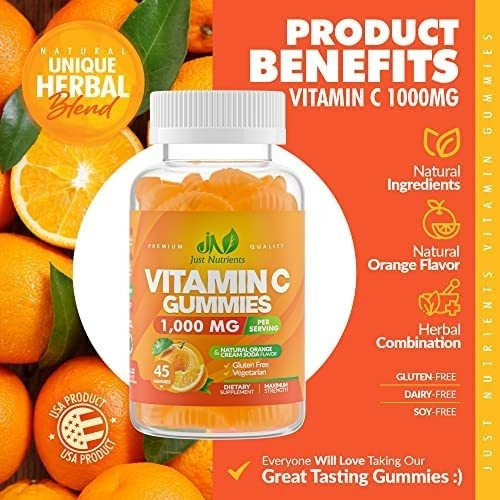 Vitamina C: Apenas Nutrientes, 1000 Mg, 45 Gomitas - Imagem 4