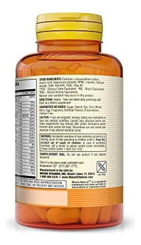 Mason Natural Daily Multiple Vitamins With Minerals - 24 Vit - Imagem 3