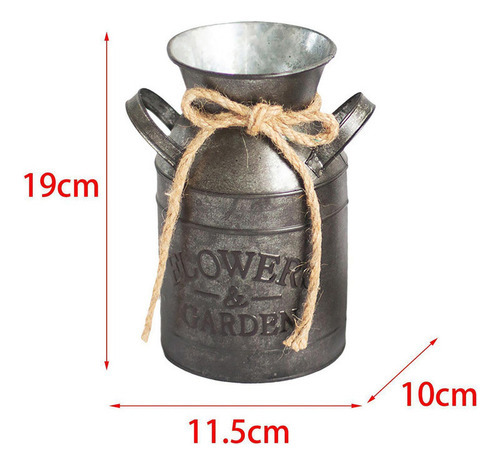 De Vaso Vintage Chique Antigo, Lata Leite Metal Galvaniza - Imagem 10