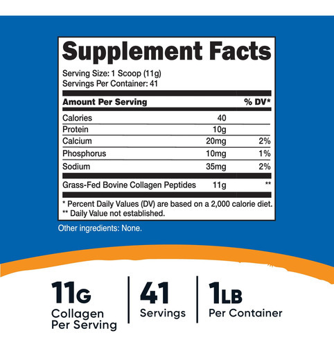 Colágeno Em Pó Nutricost Grass-fed 454g (1 Lb) Sem Sabor - Imagem 2