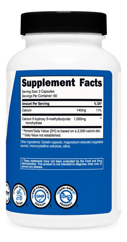 Suplemento Nutricost Hmb (beta-hidroxi Beta-metilbutirato) - Imagem 4