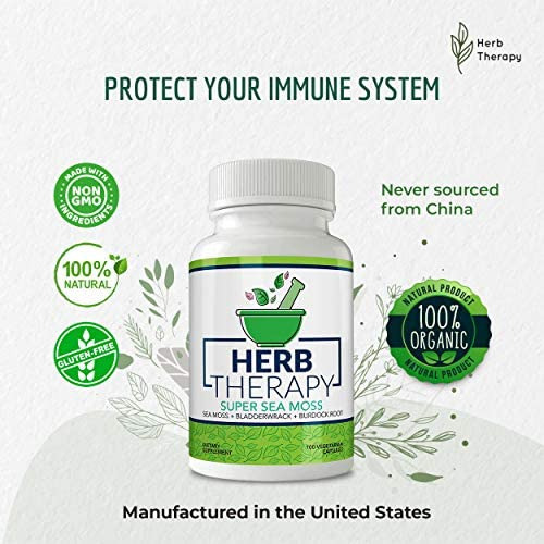 Herb Therapy Super Sea Moss Cápsulas Orgânicas De Musgo Do - Imagem 4