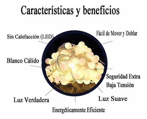 Para Cordão Bolinhas 10m 100 Bolas Branco Quente Leds 8 - Imagem 5