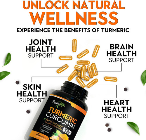 Curcumina De Cúrcuma Com Bioperine 1950 Mg, 95% De Curcuminó - Imagem 5