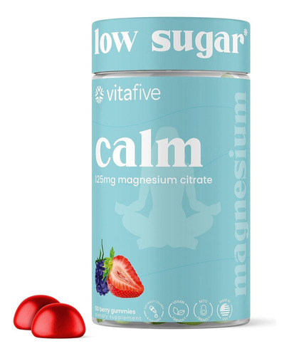 Gomas De Magnésio Vitafive Low Sugar Calm, 125 Mg De Citrato