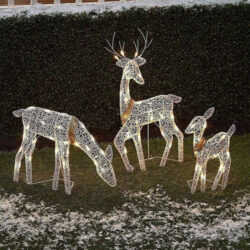 Decoração De Natal Art Elk Veado Decoração Jardim Brilhante1