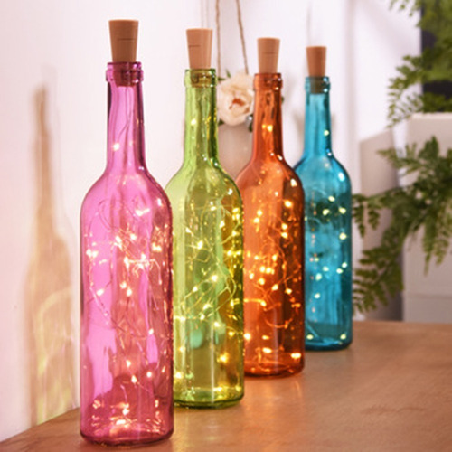 10pcs Garrafa De Vinho Cortiça Luz Decoração Natal Quente Br - Imagem 5