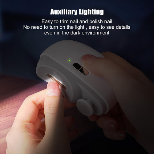 Cortador De Unhas Elétrico Automático Com Luz E 2 Velocidade - Imagem 4