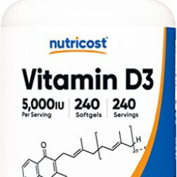 Suplemento Nutricost Vitamina D3 5.000 Ui 240 Cápsulas Gelad
