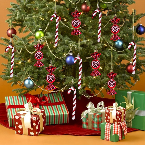 12 Peças De Bengala De Natal, Enfeites De Árvore De Natal - Imagem 3