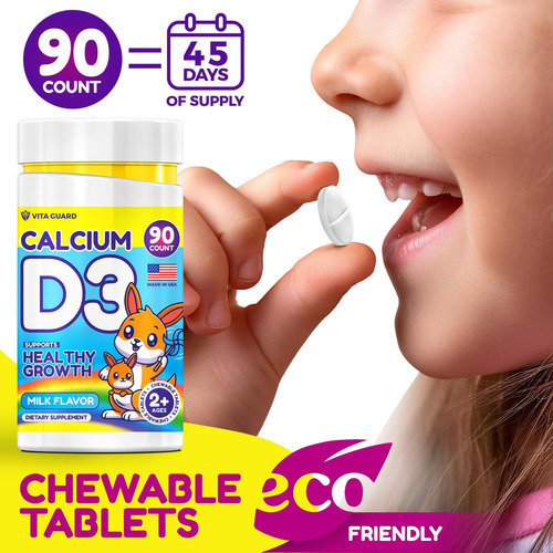 Comprimidos Mastigáveis ??vita Guard Calcium D3 Para Criança - Imagem 5